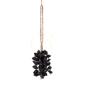 Brelok Muszla z Chwostem Czarny Handmade small 3