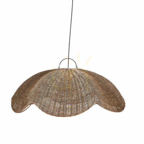 Sprawdź Rattanowy abażur wiszący Bazar Bizar THE WAVE Dark Walnut L 103 cm