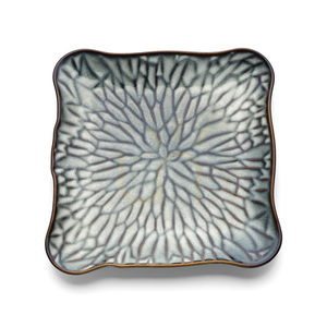 Talerz dekoracyjny Lotus Ice Square XL szaro-brązowy 30 cm small 2