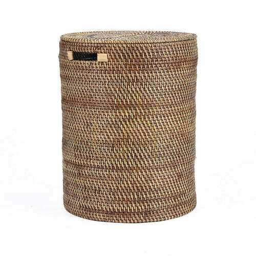 Sprawdź Kosz wiklinowy naturalny brązowy 40x40x52 cm Baskets Laundry Basket