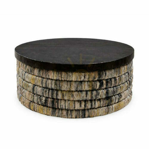 Sprawdź Stolik kawowy Magani Banana Round Grey Wash 80x80x38 cm