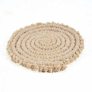 Podkładka pod kubek bawełniana Beige 12 cm small 1