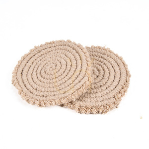 Podkładka pod kubek bawełniana Beige 12 cm small 3