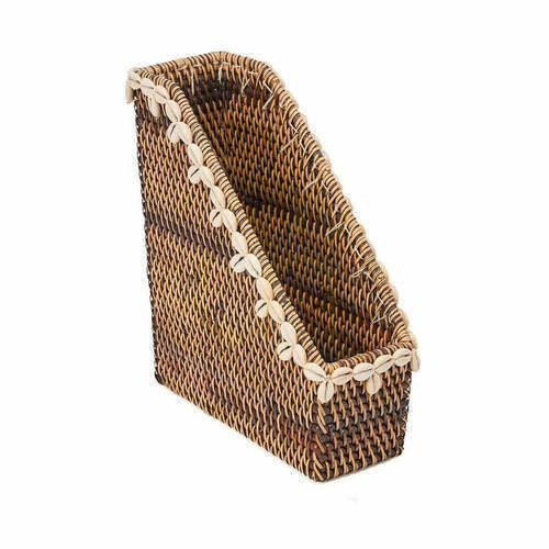 Sprawdź Organizer muszlowy na ścianę naturalny brąz 27x30 cm