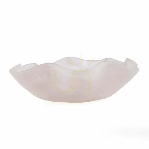 Sprawdź Misa dekoracyjna z żywicy Organic Fruit Bowl różowo-biała 30 cm