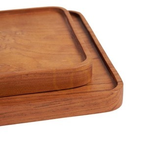 Kwadratowy talerz z drewna tekowego The Teak Square Plate M 20 x 20 cm naturalny small 3