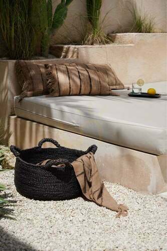 Sprawdź Kosz wiklinowy Les Quatre Mains Baskets Black L 60x60x30 cm