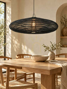 Abażur do lampy wiszącej Bazar Bizar The Macaron XL, czarny rattan, 150 cm small 2