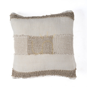 Poszewka na poduszkę The Linen Threads 50x50 cm biała naturalna small 6