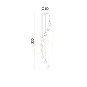 Lampa Wisząca Azzardo AMBER MILANO 9 Transparentny small 2