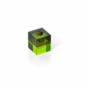 Świecznik BAZAR BIZAR The Gem Blocks Green Smoke ze szkła z recyklingu 5,5 cm small 1