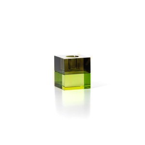 Świecznik BAZAR BIZAR The Gem Blocks Green Smoke ze szkła z recyklingu 5,5 cm small 4