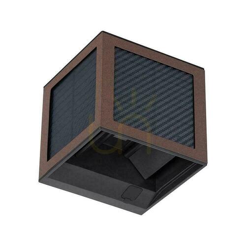 Sprawdź Oprawa ścienna solarna/USB V-TAC 9W LED COB brąz corten kostka 10x10cm IP65 czujnik ruchu VT-408CCT 900lm