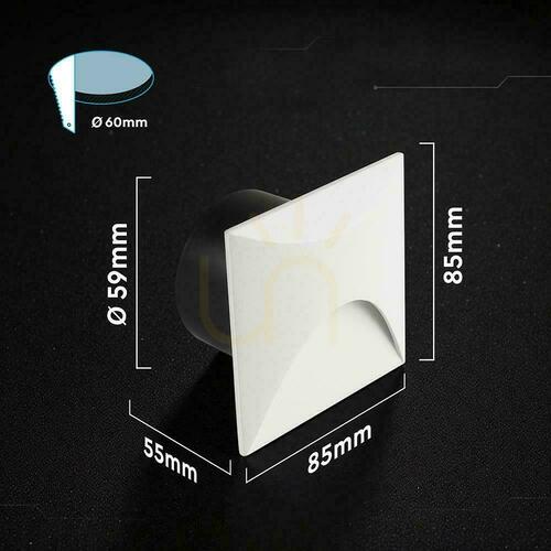 Sprawdź Oprawa schodowa aluminiowa 3W LED V-TAC kwadratowa biała 230V IP65 VT-44002SQ 3000K 230lm