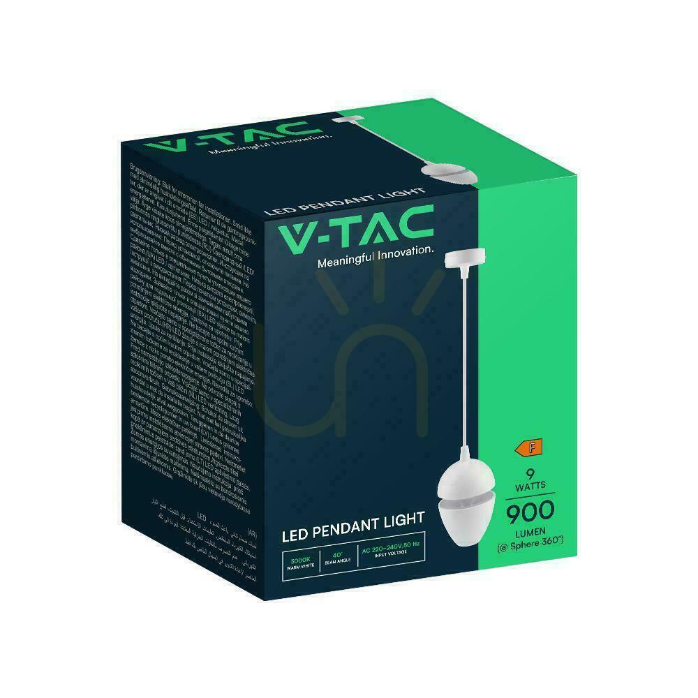 Wyświetl Oprawa zwieszana V-TAC LED 9W biała VT-89009 3000K 900lm Oprawa zwieszana V-TAC LED 9W biała VT-89009 3000K 900lm
