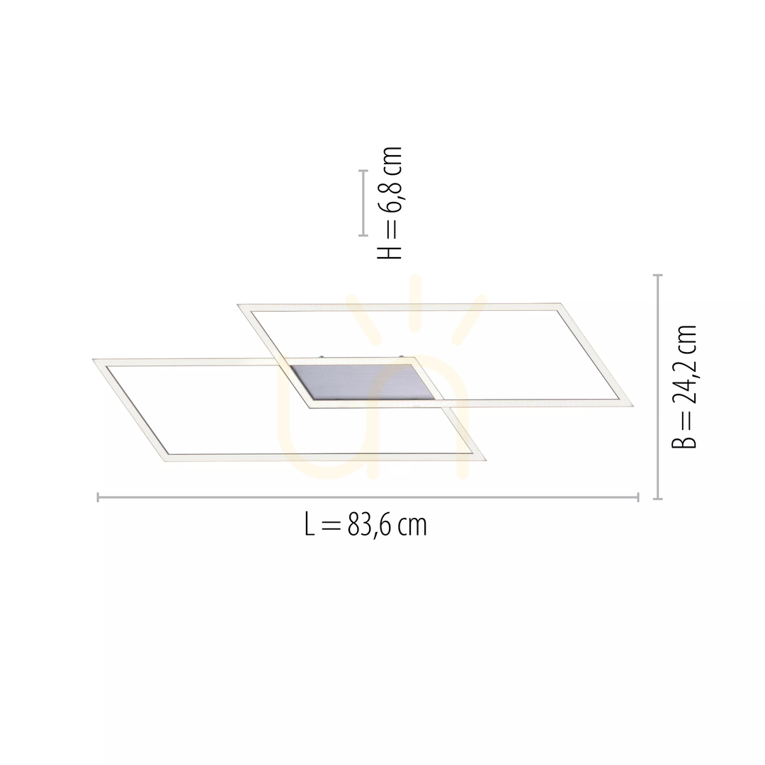 Wyświetl Plafon INIGO 8193-55 Srebrny 2xLED Plafon INIGO 8193-55 Srebrny 2xLED