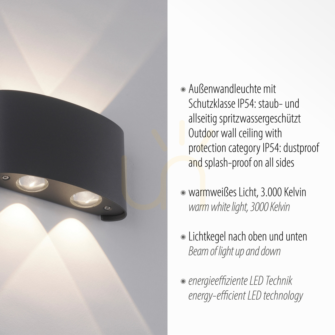 Wyświetl Kinkiet CARLO 9487-13 Antracyt 4xLED Kinkiet CARLO 9487-13 Antracyt 4xLED