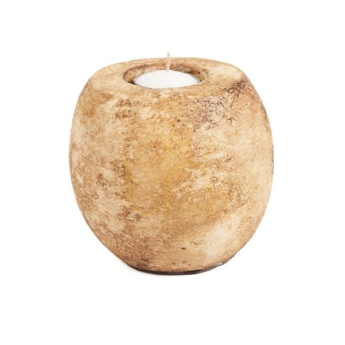 Sprawdź Świecznik Cavestone kremowy handmade 13x13x12 cm