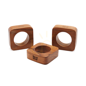 Obrączka na serwetkę Bazar Bizar korzeń tekowy naturalna 6x6x2 cm BASU608N small 4