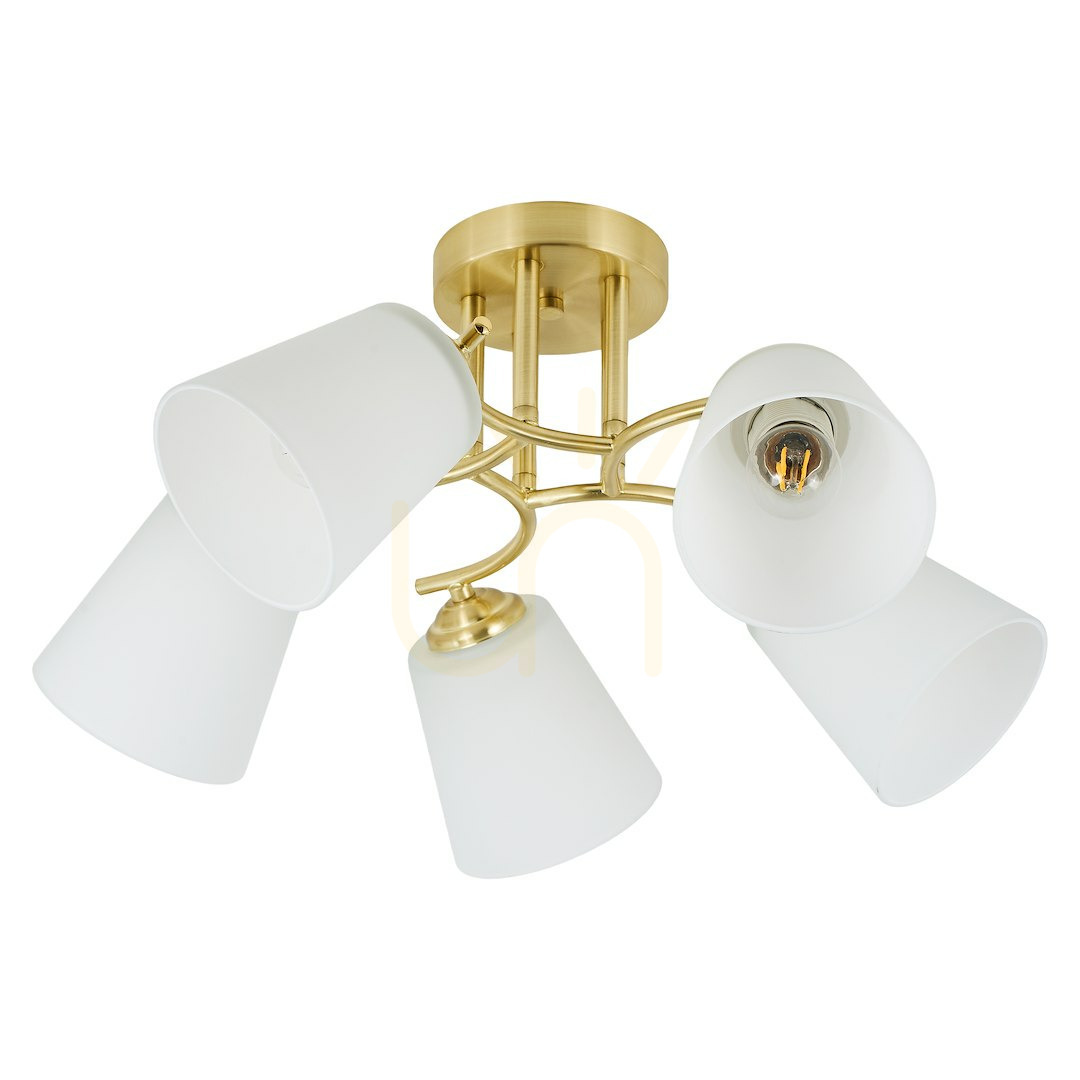 Pokaż Złota Lampa Sufitowa Pafos Gold 5x E27 Złota Lampa Sufitowa Pafos Gold 5x E27