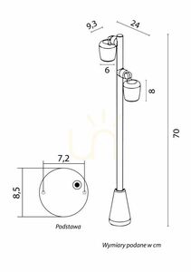 Lampa zewnętrzna stojąca regulowane głowice SU-MA Dublo DBL-700 czarny 70 cm LED GU10 IP65 6 Lampa zewnętrzna stojąca regulowane głowice SU-MA Dublo DBL-700 czarny 70 cm LED GU10 IP65 small 6