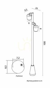 Lampa zewnętrzna stojąca regulowane głowice SU-MA Dublo DBL-1000 czarny IP65 GU10 100 cm small 6