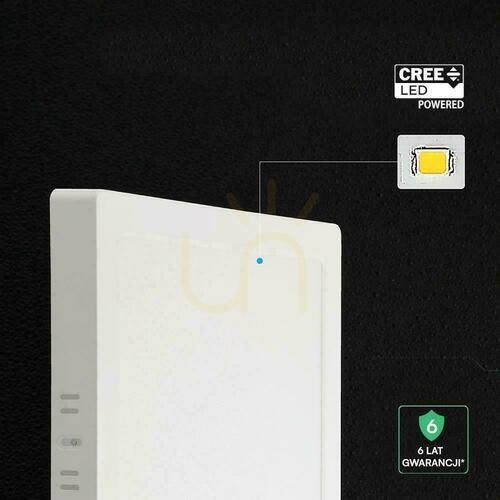 Sprawdź Panel natynkowy downlight V-TAC 6W LED CREE CHIP kwadrat 120x120mm VT-60006CCT 630lm 6 lat gwarancji
