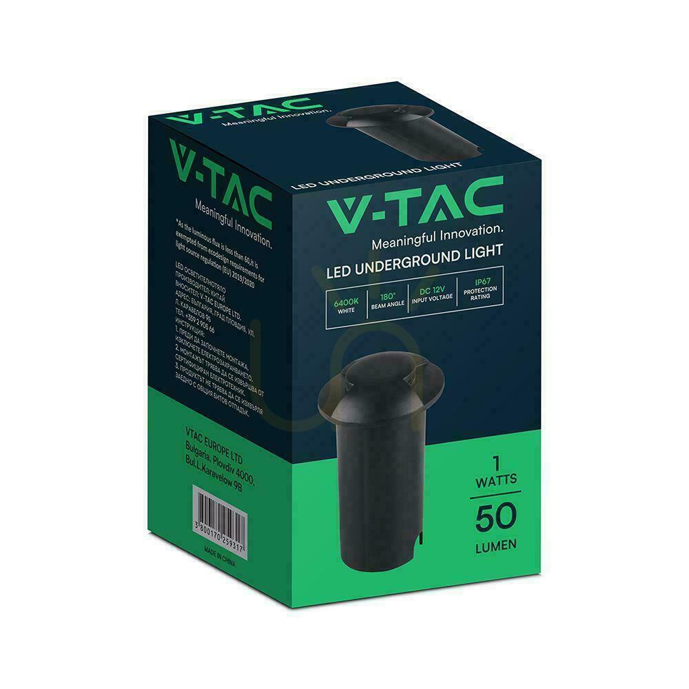 Wyświetl Oprawa gruntowa ogrodowa najazdowa V-TAC 1W LED czarna 2-stronna IP67 VT-1161 6400K 50lm Oprawa gruntowa ogrodowa najazdowa V-TAC 1W LED czarna 2-stronna IP67 VT-1161 6400K 50lm