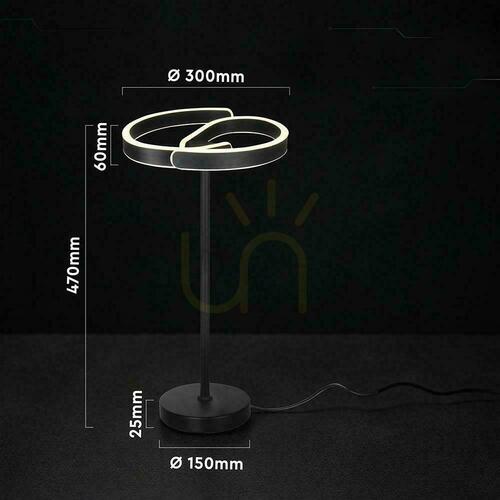 Sprawdź Lampka stołowa nocna 25W kierownica fi30cm czarna VT-84047 4000K 3250lm