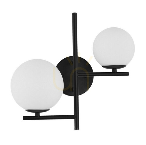 Sprawdź Lampa wisząca Luces Exclusivas Turbo LE41802, 2 × E14 max 5 W, szkło i metal, biało-czarna, 35 × 19 cm