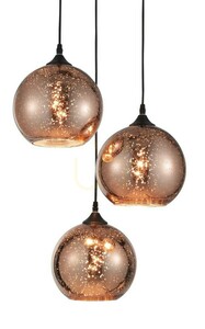 Lampa wisząca CEPEDA 3xE27 miedziane szklane kule Luces Exclusivas LE41963 small 1