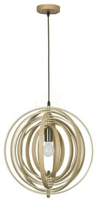 Lampa wisząca Luces Exclusivas MARTIN LE42097 drewniana 1xE27 43 cm small 0
