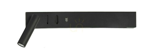 Sprawdź Czarny kinkiet LED do czytania Luces Exclusivas ZARATE LE42219 8 W 560 lm 3000 K USB