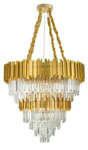Żyrandol kryształowy Luces Exclusivas CAMPANA LE42284 złoty 85 cm, 20×E14 small 0