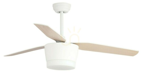 Sprawdź Wentylator sufitowy z oświetleniem LED SEGUNDO Luces Exclusivas LE42555, biały, drewno, 132 cm