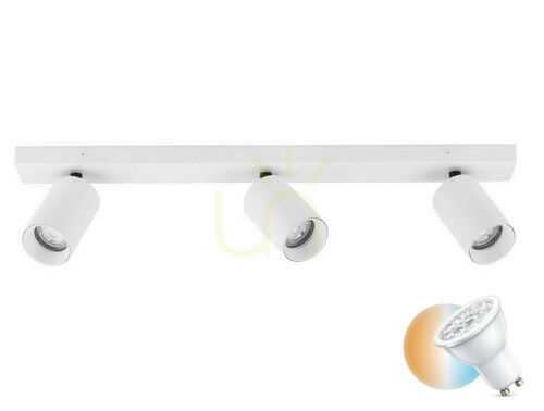Sprawdź Biały plafon z trzema reflektorami CLORINDA Luces Exclusivas LE61468 GU10