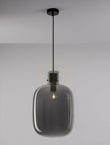 Lampa wisząca Luces Exclusivas PADRE LE42628, czarna, przydymione szkło, E27, Ø30 cm small 1