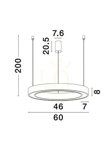 Lampa wisząca SONORA Ø60 cm biała LED 50 W Luces Exclusivas LE42807 small 1