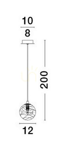 Lampa wisząca Luces Exclusivas CABRAL LE42906, złota, szklana kula 12 cm, 1×G9 small 2