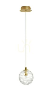 Lampa wisząca Luces Exclusivas CABRAL LE42906, złota, szklana kula 12 cm, 1×G9 small 0