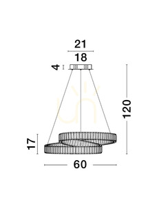 Lampa wisząca SINALOA Luces Exclusivas LE42924, kryształowa spirala LED Ø 60 cm, chrom small 1