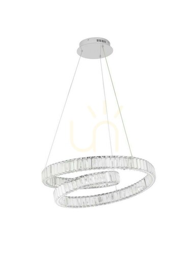 Sprawdź Lampa wisząca SINALOA Luces Exclusivas LE42924, kryształowa spirala LED Ø 60 cm, chrom