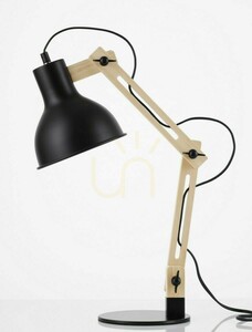 Lampka biurkowa Luces Exclusivas TABASCO LE42944, czarna z drewnianym ramieniem small 1