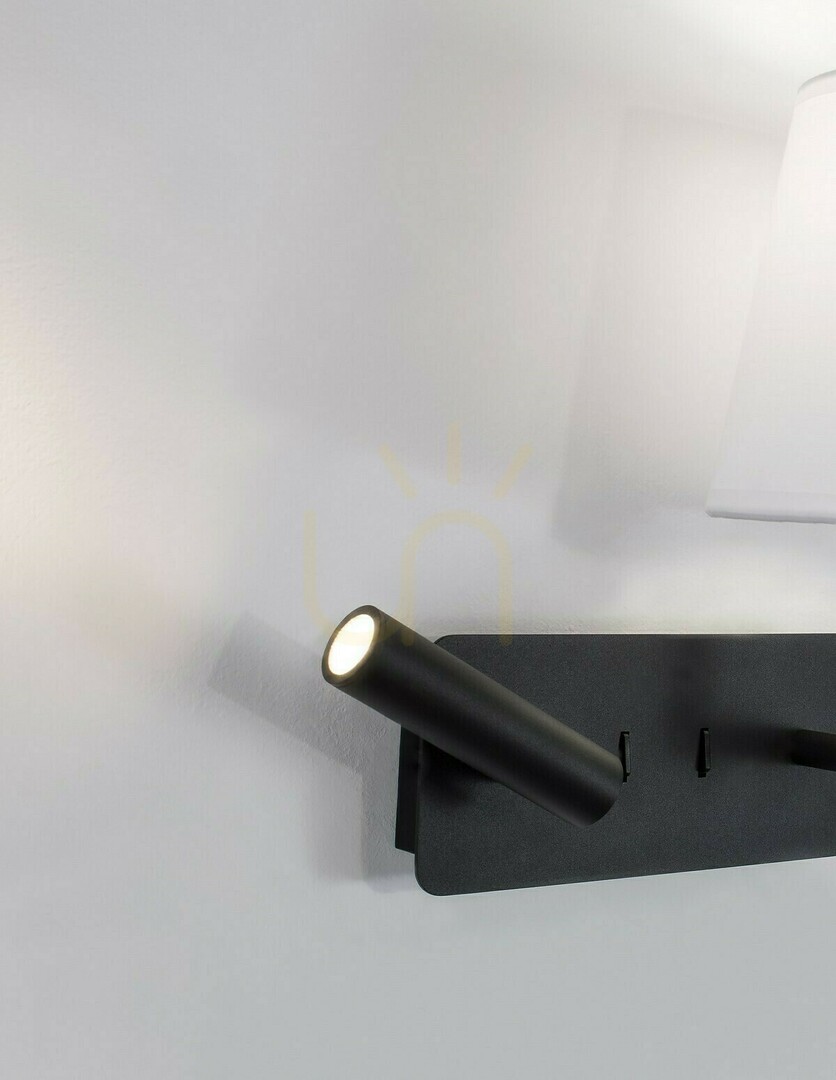 Obejrzyj Kinkiet Luces Exclusivas BIRUACA LE42969 czarno-biały LED 3 W + E27 Kinkiet Luces Exclusivas BIRUACA LE42969 czarno-biały LED 3 W + E27