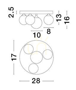 Plafon Luces Exclusivas BAILA czarny mat – 4x G9, Ø 28 cm, szklane kule, LE43378 small 1