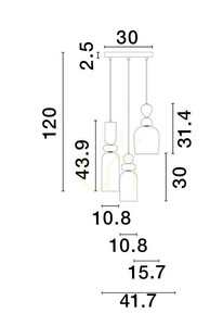 Lampa wisząca Luces Exclusivas BALAM złota ze szkłem kolorowym 3xE14 LE43400 small 1