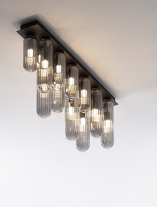 Szary plafon szklany Luces Exclusivas BALDE LE43407 12 × G9 72 cm small 1