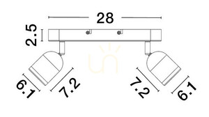 Kinkiet ACALAN Luces Exclusivas czarny 2x GU10 LE43449 small 1