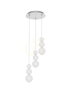 Lampa wisząca Luces Exclusivas MOCA LE43466 chrom/białe szkło, ø31 cm, LED 23 W 3000 K small 0