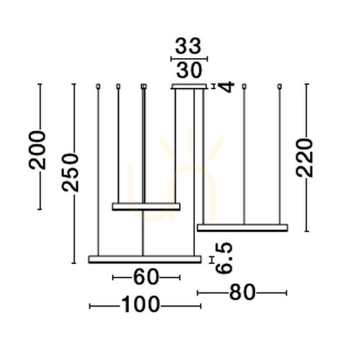 Sprawdź Lampa wisząca JACA Luces Exclusivas LE43503, trzy pierścienie LED 140 W 3000 K, czarna, Ø100 cm